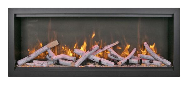 AMANTII SYM-50-XT-BESPOKE EXTRA-TALL ELECTRIC FIREPLACE WITH BIRCH LOGS + YELLOW FLAMES