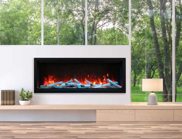 AMANTII SYM-60-XT EXTRA-TALL ELECTRIC FIREPLACE WITH BIRCH LOGS