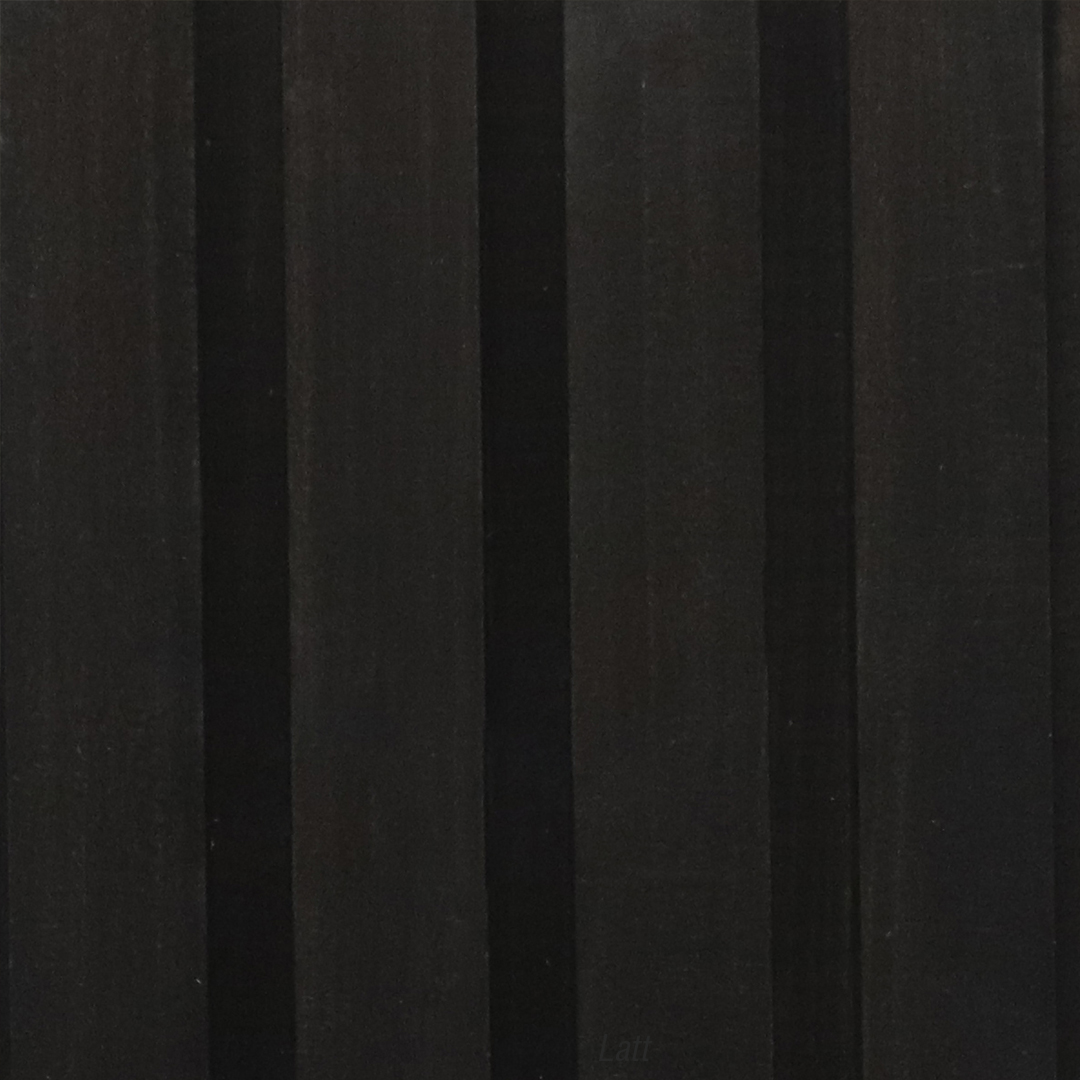 Latto wood planks with slats in ebony black finish