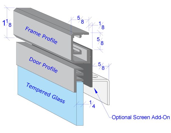 Stoll Seaside fireplace door profile