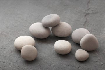 Semi-polished light grey rocks for electric fireplaces