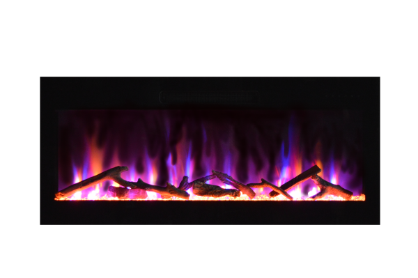 Amantii Evolution Fire & Ice linear electric fireplace with multi-coloured flames