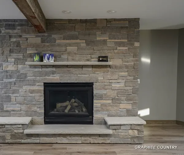 Stonerox Graphite Country natural stone fireplace